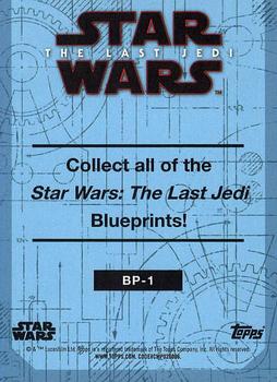 2017 Topps Star Wars: The Last Jedi - Blueprints and Schematics #BP-1 TIE Silencer Back
