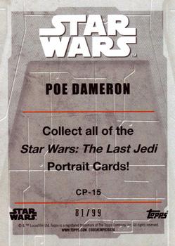 2017 Topps Star Wars: The Last Jedi - Character Portraits Silver #CP-15 Poe Dameron Back