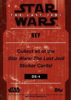 2017 Topps Star Wars: The Last Jedi - Character Stickers #DS-4 Rey Back