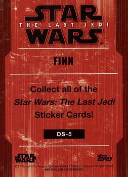 2017 Topps Star Wars: The Last Jedi - Character Stickers #DS-5 Finn Back