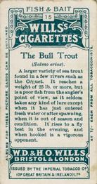 1910 Wills's Cigarettes Fish & Bait #15 Bull Trout Back