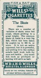 1910 Wills's Cigarettes Fish & Bait #18 Skate Back