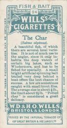 1910 Wills's Cigarettes Fish & Bait #24 Char Back