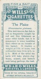 1910 Wills's Cigarettes Fish & Bait #32 Plaice Back