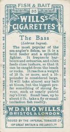 1910 Wills's Cigarettes Fish & Bait #35 Bass Back