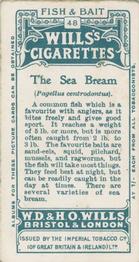 1910 Wills's Cigarettes Fish & Bait #48 Sea Bream Back
