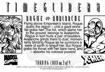 1995 Hardees X-Men Timegliders #3 Rogue / Avalanche Back