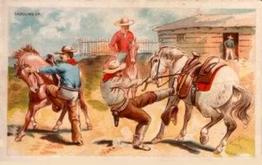 1888 W. Duke, Sons & Co. Cowboy Scenes (N105) #NNO Saddling Up Front
