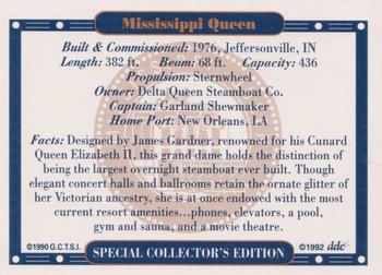 1992 Tall Stacks Special Collector's Edition #NNO Mississippi Queen Back
