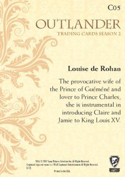 2017 Cryptozoic Outlander Season 2 - Character Bios Gold Jacobite Seal #C5 Louise de Rohan Back