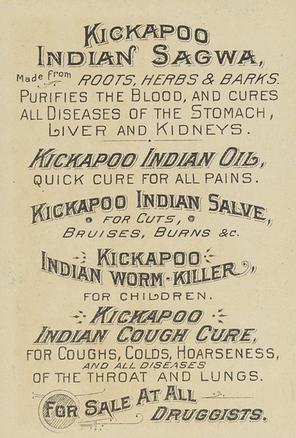1887 Kickapoo Indian Remedies (H649) #NNO Buffalo Hunt Chase Back