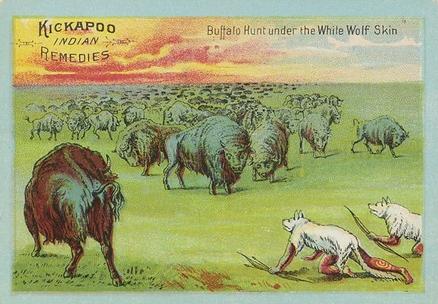1887 Kickapoo Indian Remedies (H649) #NNO Buffalo Hunt Under White Wolf Skin Front