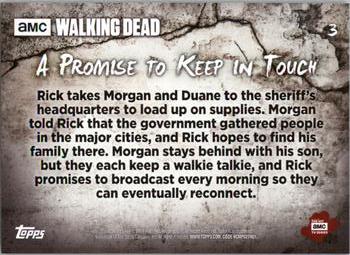 2018 Topps The Walking Dead Road to Alexandria #3 A Promise to Keep in Touch Back