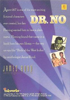 1996-97 Inkworks James Bond Connoisseur's Collection - Metalworks Posters #P01 Dr. No Back