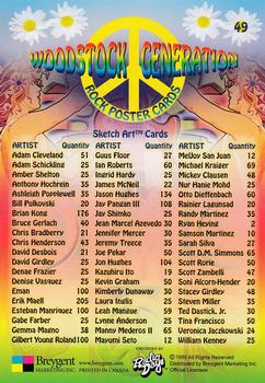 2010 Breygent Woodstock Generation Rock Poster Cards #49 Checklist Back