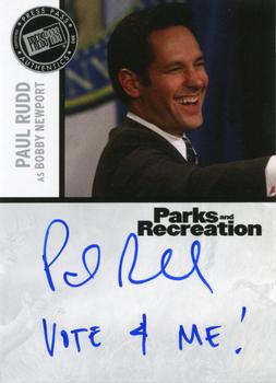 2013 Press Pass Parks and Recreation - Autographs Silver - Blue Ink #PR2 Paul Rudd Front