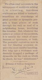 1888 W. Duke, Sons & Co. Scenes of Perilous Occupations (N86) #NNO Blasting Rock Back