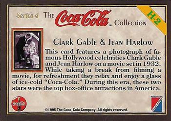 1995 Collect-A-Card Coca-Cola Collection Series 4 - Hollywood Celebrities #H-2 Clark Gable / Jean Harlow Back