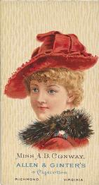 1888 Allen & Ginter World's Beauties (N27) #NNO Miss A.B. Conway Front