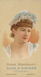 1888 Allen & Ginter World's Beauties (N27) #NNO Sadie Martinot Front