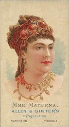 1888 Allen & Ginter World's Beauties (N27) #NNO Amalie Materna Front