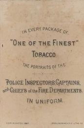 1888 D. Buchner & Co. Police Inspectors & Captains (N288) #NNO Hugh Bonner Back