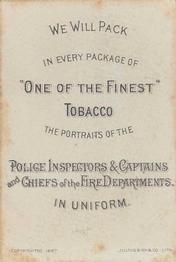 1888 D. Buchner & Co. Police Inspectors & Captains (N288) #NNO James Dunn Back
