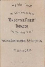 1888 D. Buchner & Co. Police Inspectors & Captains (N288) #NNO Donald Grant Back