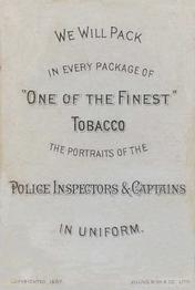 1888 D. Buchner & Co. Police Inspectors & Captains (N288) #NNO William Lange Back