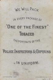 1888 D. Buchner & Co. Police Inspectors & Captains (N288) #NNO John M. Robbins Back