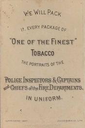 1888 D. Buchner & Co. Police Inspectors & Captains (N288) #NNO Peter Schiemer Back
