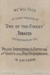 1888 D. Buchner & Co. Police Inspectors & Captains (N288) #NNO John Stagg Back
