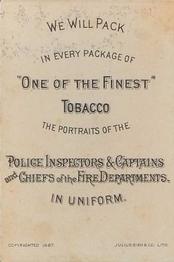 1888 D. Buchner & Co. Police Inspectors & Captains (N288) #NNO George F. Westbrook Back