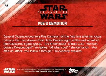 2018 Topps Star Wars The Last Jedi Series 2 #25 Poe's Demotion Back