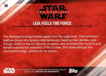 2018 Topps Star Wars The Last Jedi Series 2 #30 Leia Feels the Force Back
