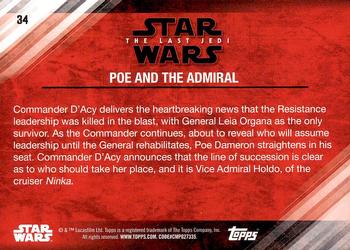 2018 Topps Star Wars The Last Jedi Series 2 #34 Poe and the Admiral Back