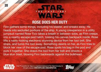 2018 Topps Star Wars The Last Jedi Series 2 #35 Rose Does her Duty Back