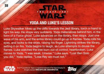 2018 Topps Star Wars The Last Jedi Series 2 #59 Yoda and Luke's Lesson Back