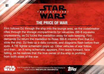 2018 Topps Star Wars The Last Jedi Series 2 #61 The Price of War Back