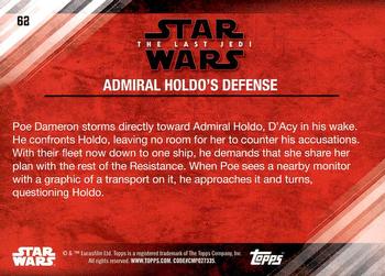 2018 Topps Star Wars The Last Jedi Series 2 #62 Admiral Holdo's Defense Back