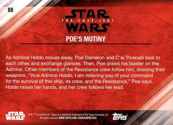 2018 Topps Star Wars The Last Jedi Series 2 #66 Poe's Mutiny Back