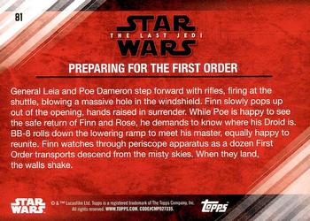 2018 Topps Star Wars The Last Jedi Series 2 #81 Preparing for the First Order Back