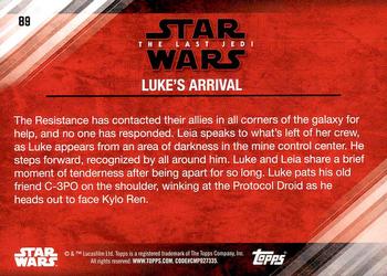 2018 Topps Star Wars The Last Jedi Series 2 #89 Luke's Arrival Back