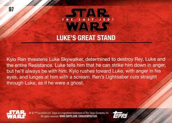 2018 Topps Star Wars The Last Jedi Series 2 #97 Luke's Great Stand Back
