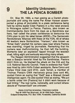 1988 Eclipse Iran-Contra Scandal #9 The La Penca Bomber Back