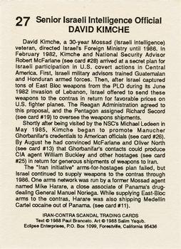 1988 Eclipse Iran-Contra Scandal #27 David Kimche Back