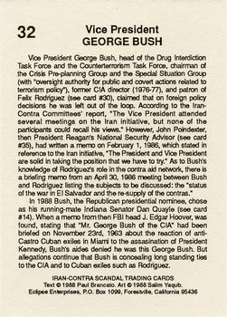 1988 Eclipse Iran-Contra Scandal #32 George Bush Back