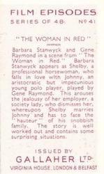 1936 Gallaher Film Episodes #41 The Woman In Red Back