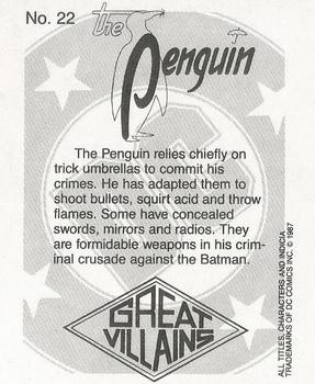 1987 DC Comics Backing Board Cards #22 Penguin Back
