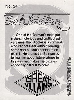 1987 DC Comics Backing Board Cards #24 The Riddler Back
